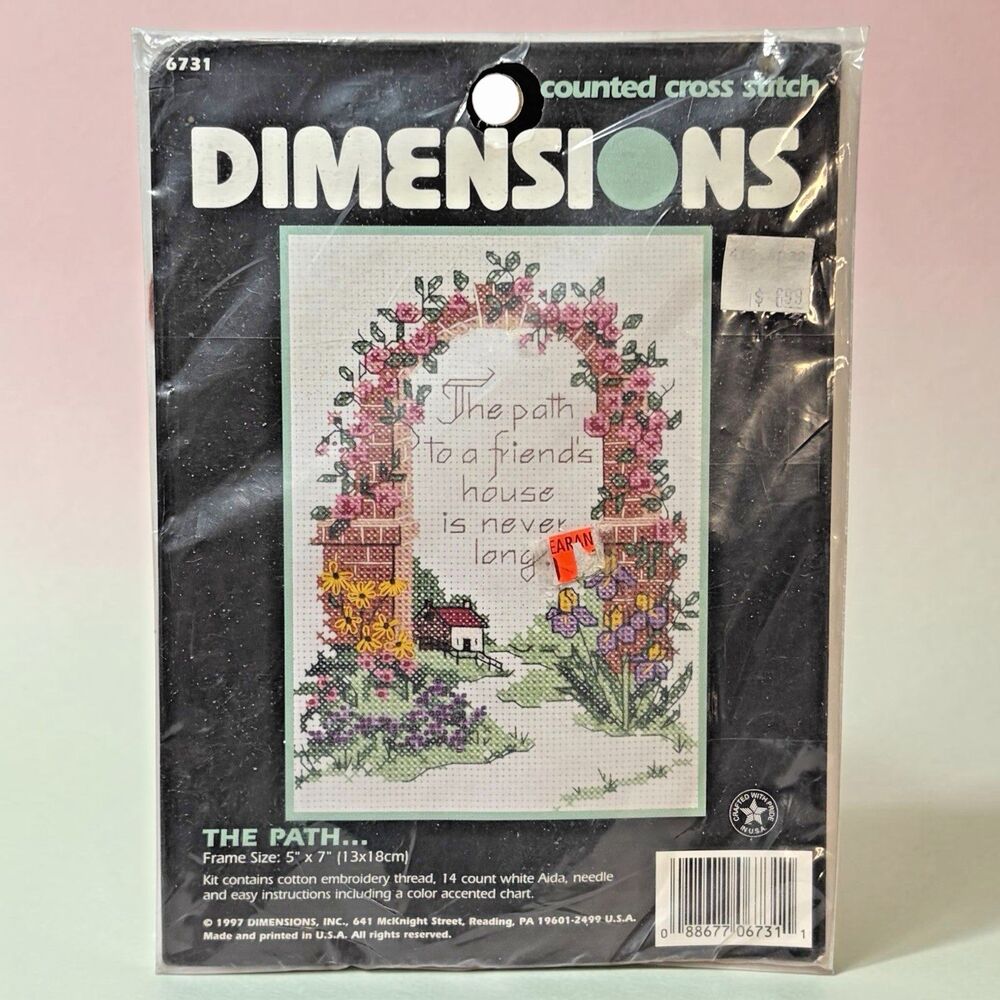 Dimensions Counted Cross Stitch Kit The Path Friends House... #6731 USA 1997 NEW